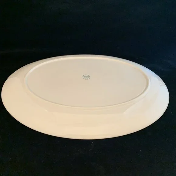 Flintridge China Huntington Oval Serving Platter 14" Gold Band California MCM - Picture 5 of 8